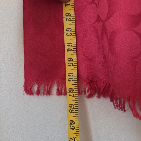 COACH Red Scarf - Picture 6 of 8